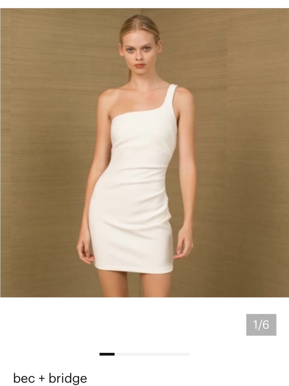 New bec + bridge White One-Shoulder Mini Dress